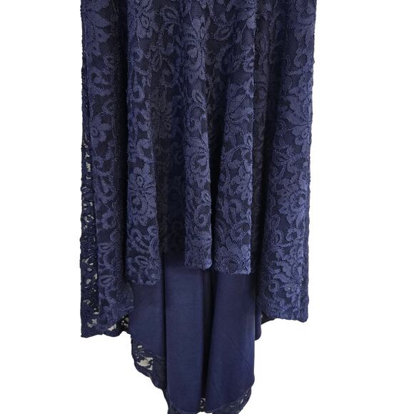 Windsor Women's Dress Medium M Blue Lace Hi Low Sleeveless Misses Size 8 10 - Picture 3 of 8